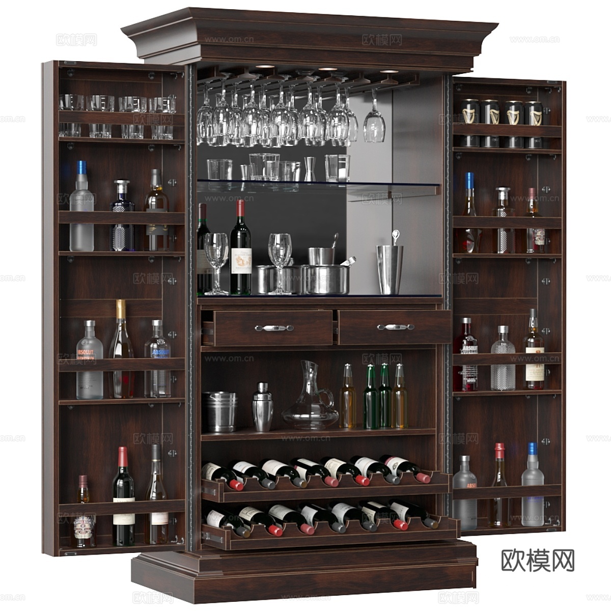 家用吧柜3d模型下载
