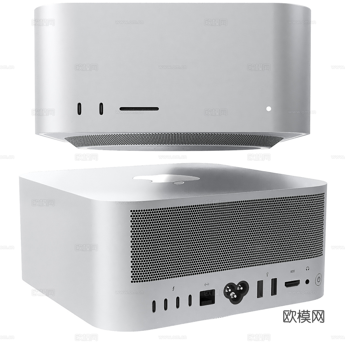 带显示屏的 Apple Mac Studio PC 套装3d模型3d模型下载（渲染图4）