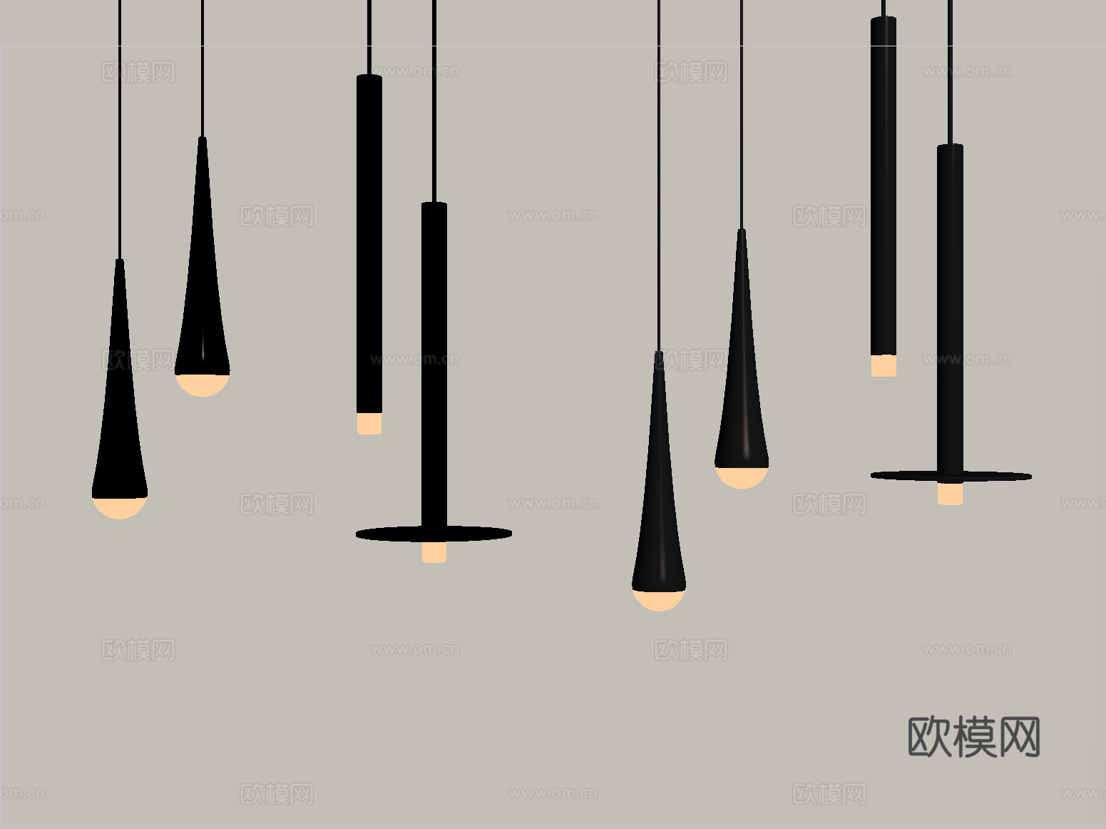 现代吊灯 金属吊灯su模型