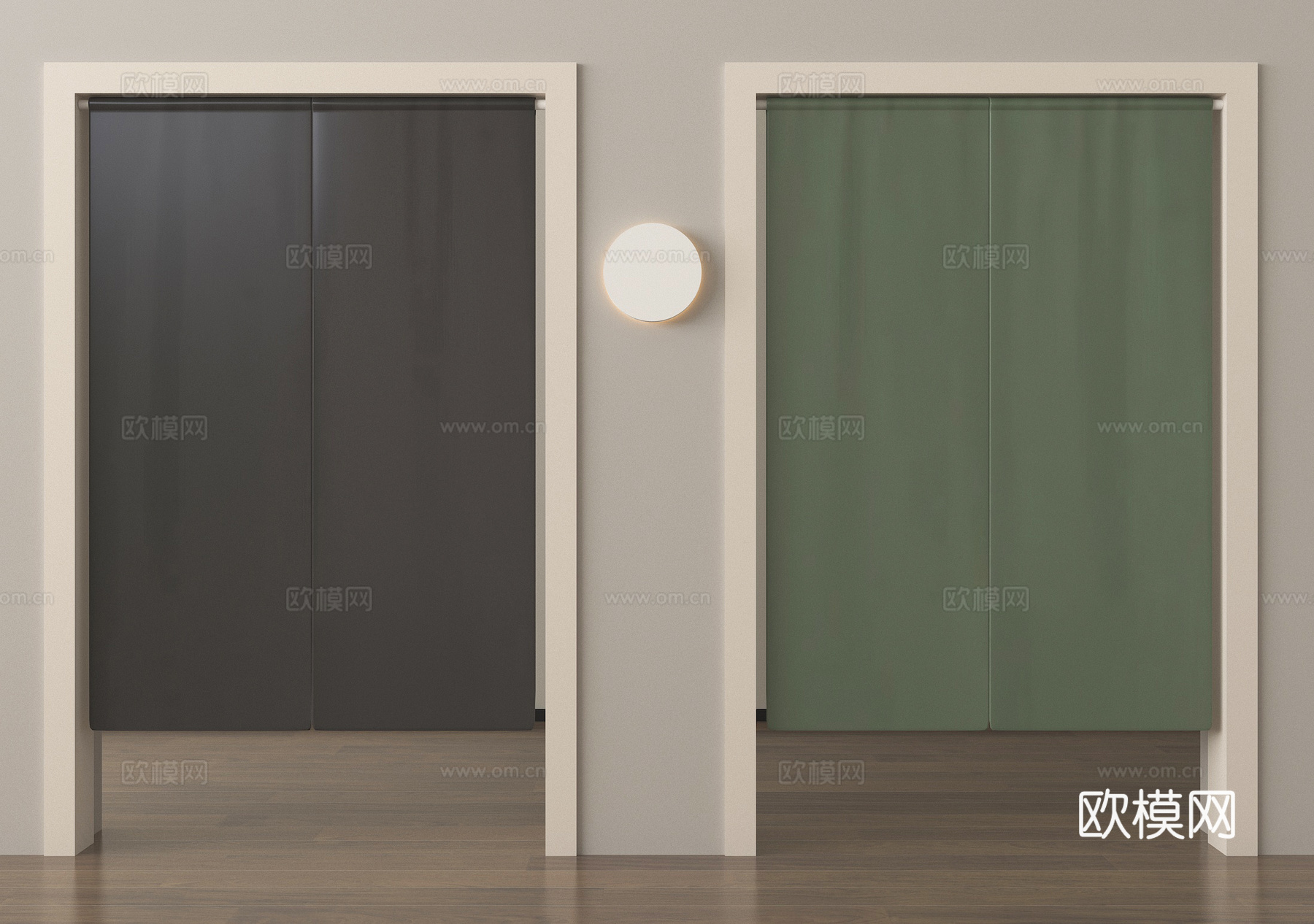 现代门帘 窗帘 布艺门帘su模型