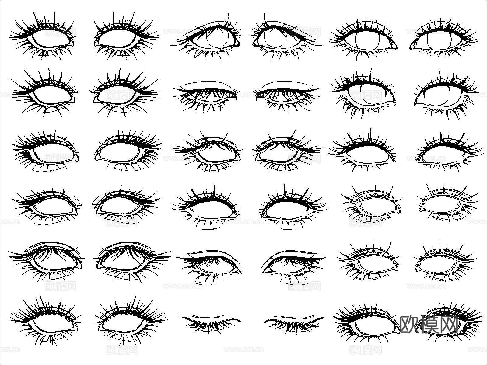 眼睫毛图块cad施工图