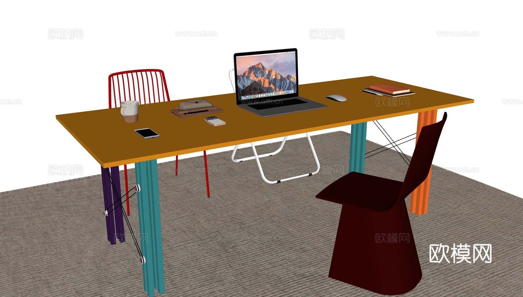 现代多巴胺书桌su模型