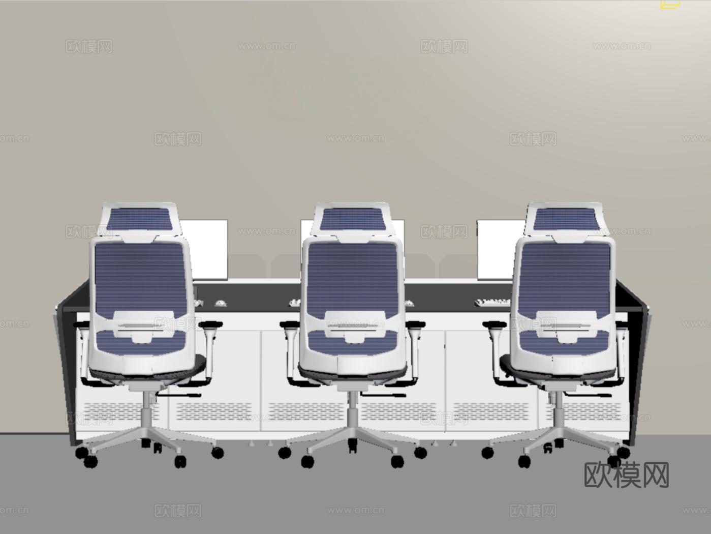 现代办公桌椅 休闲桌椅su模型