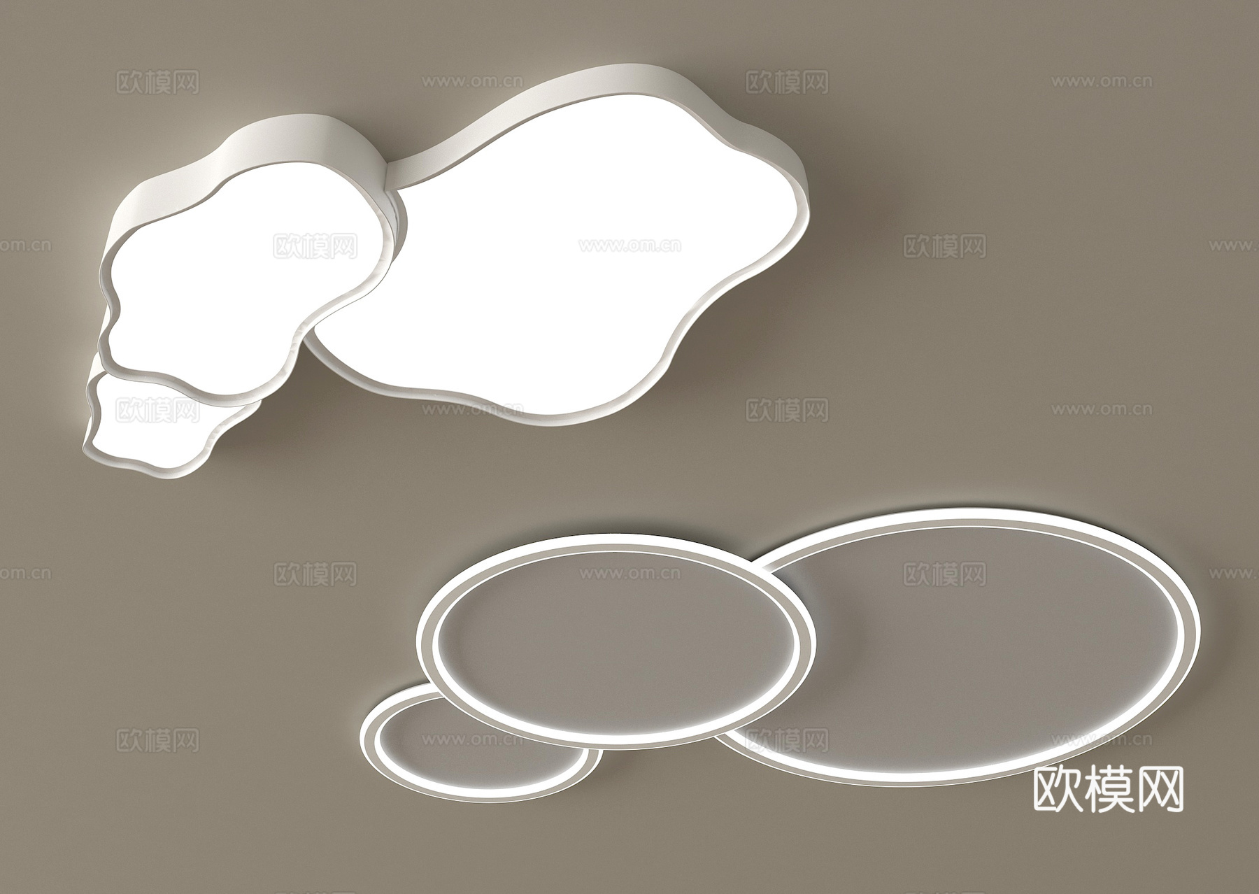 现代吸顶灯 几何形吸顶灯 卧室灯su模型