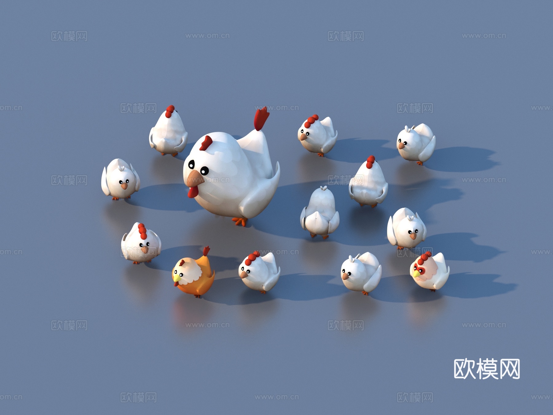 母鸡 小鸡 玩具鸡 卡通3d模型下载