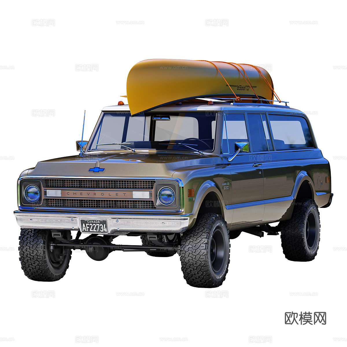 雪佛兰 suburban_1970 旅行汽车3d模型下载（渲染图5）