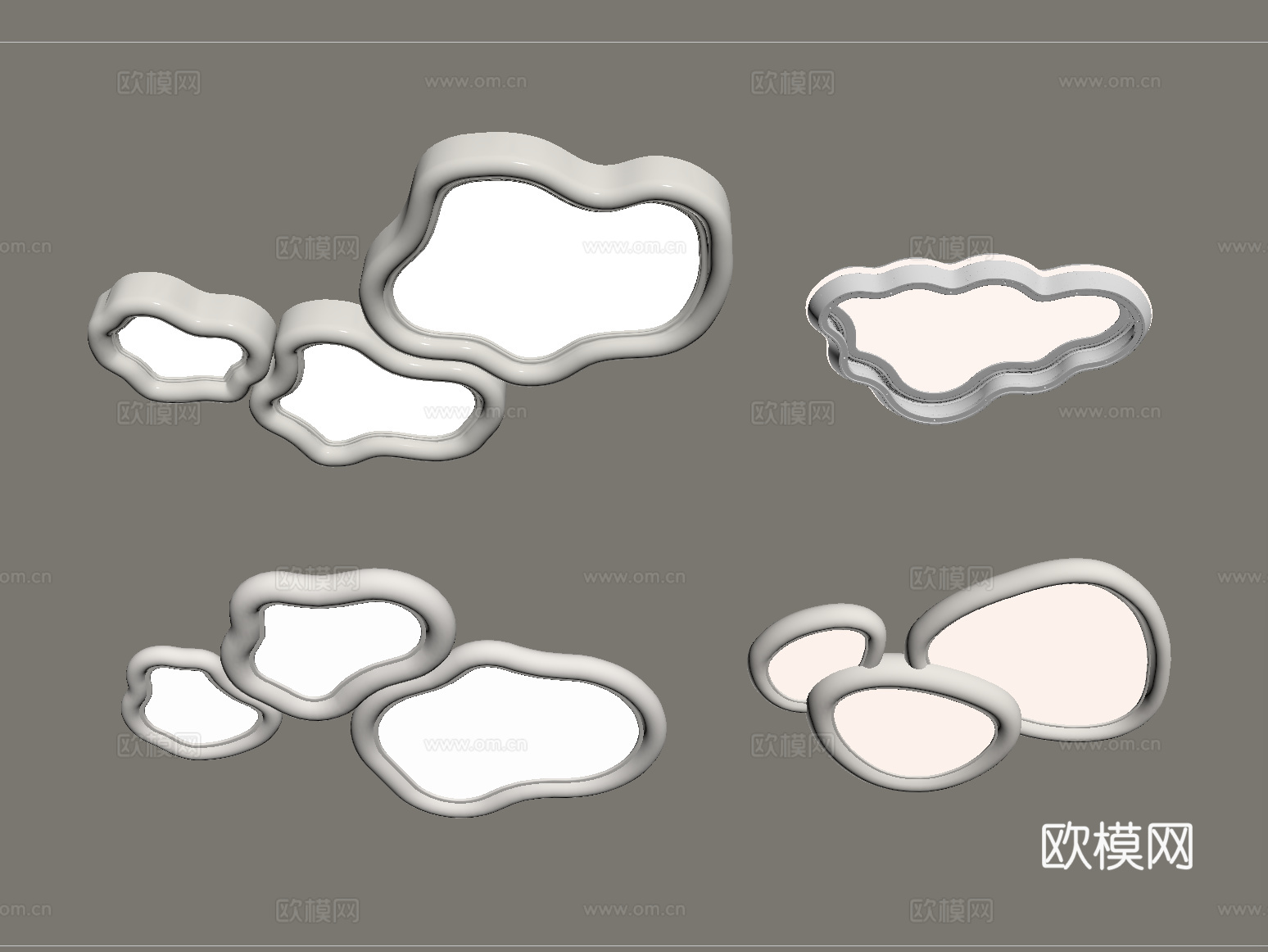 现代吸顶灯 云朵吸顶灯su模型