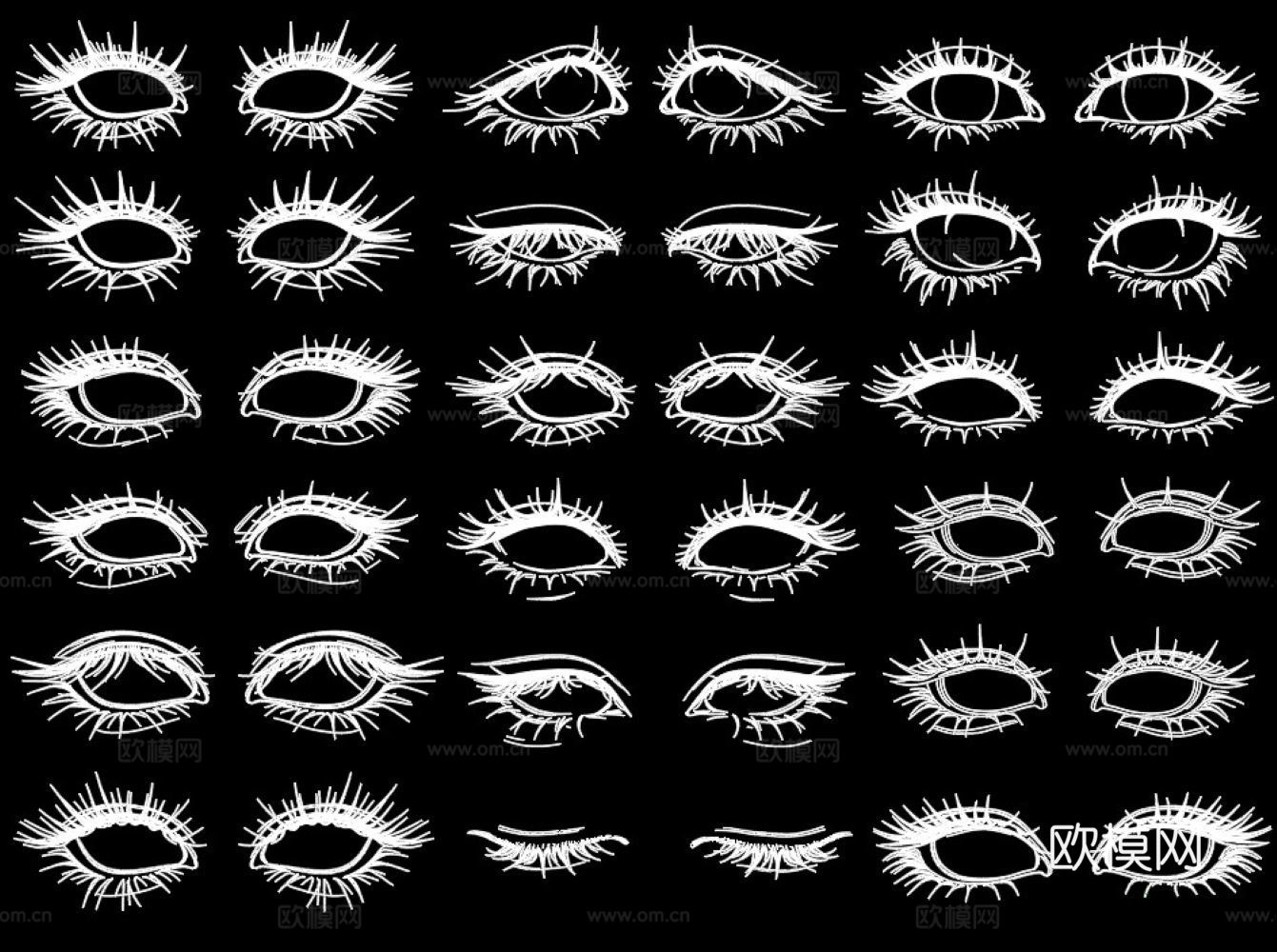 眼睫毛图块cad施工图