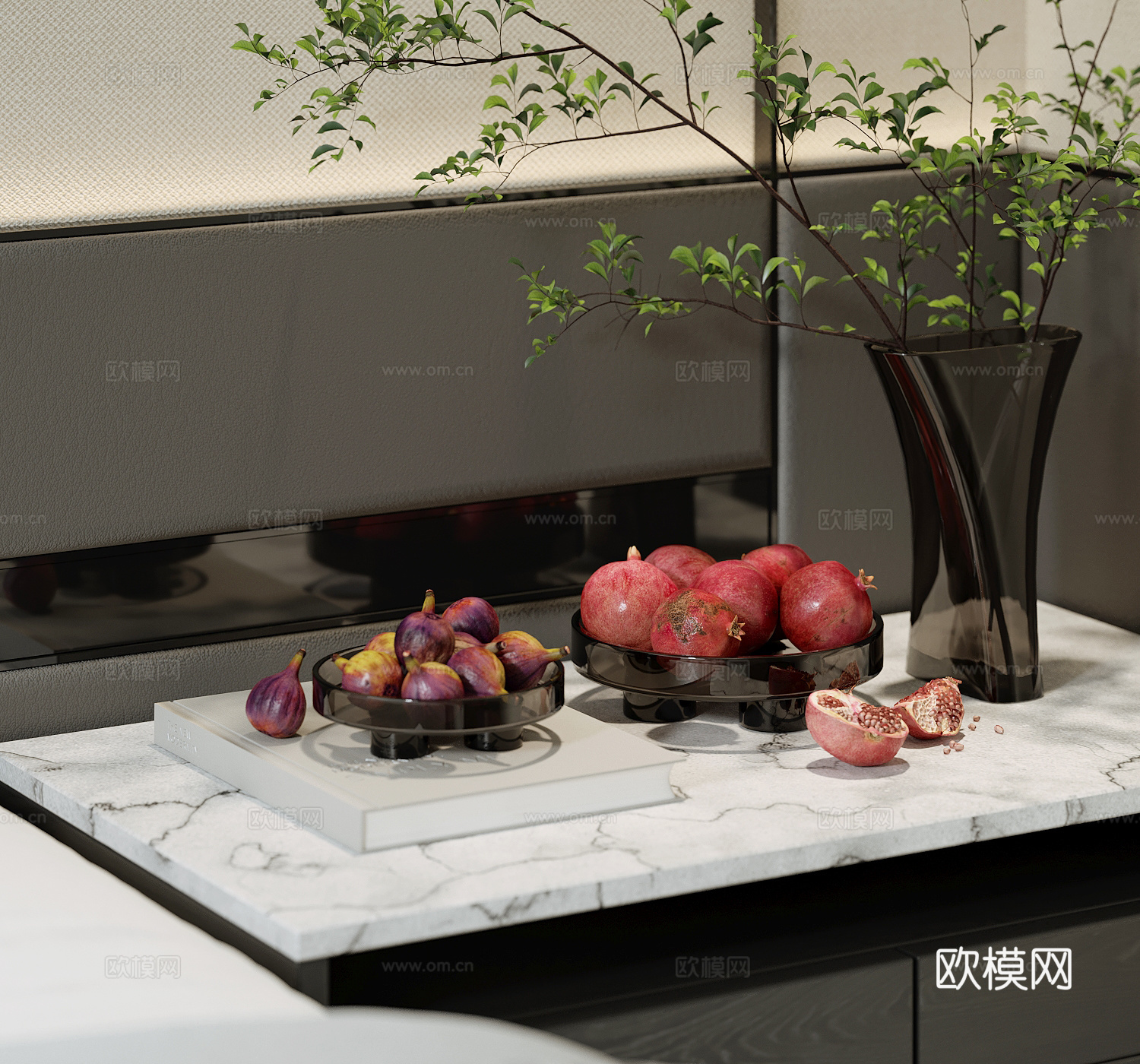 现代水果花瓶su模型