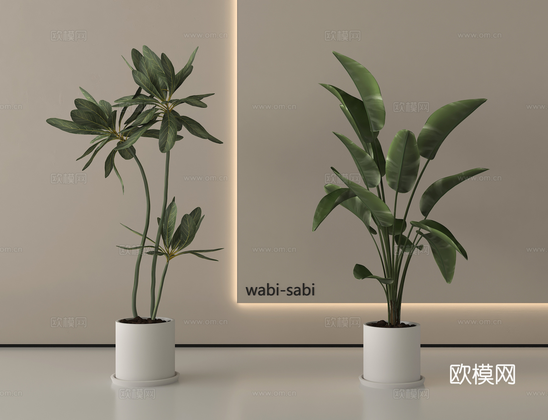 现代植物盆栽盆景 绿植组合su模型