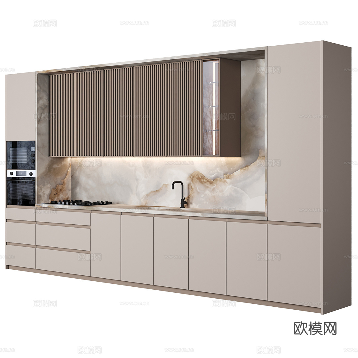 现代极简橱柜3d模型下载（渲染图2）