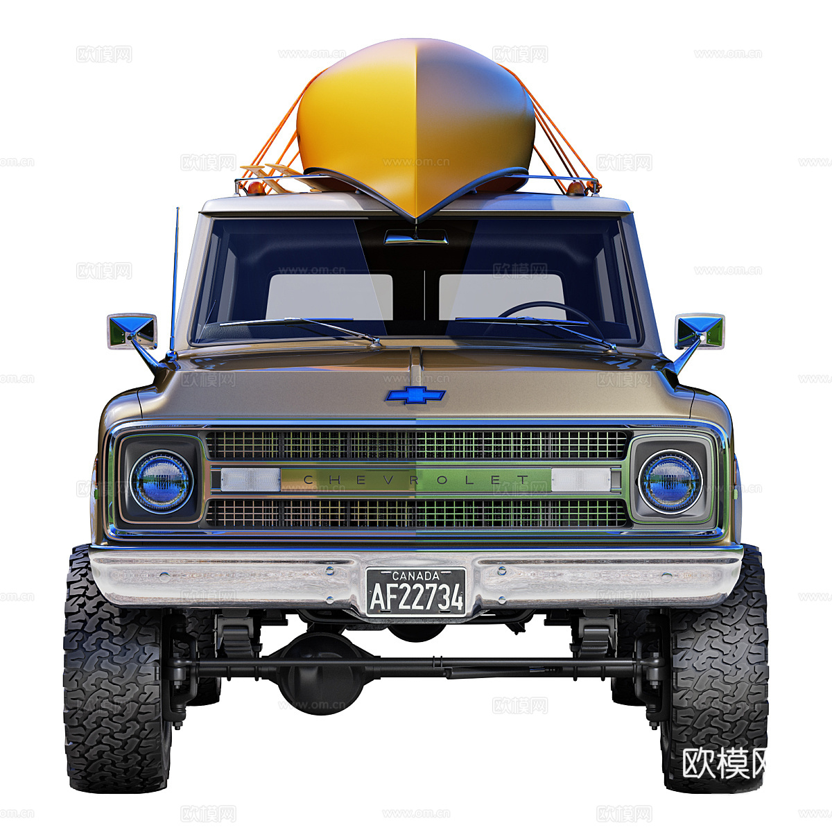 雪佛兰 suburban_1970 旅行汽车3d模型下载（渲染图3）