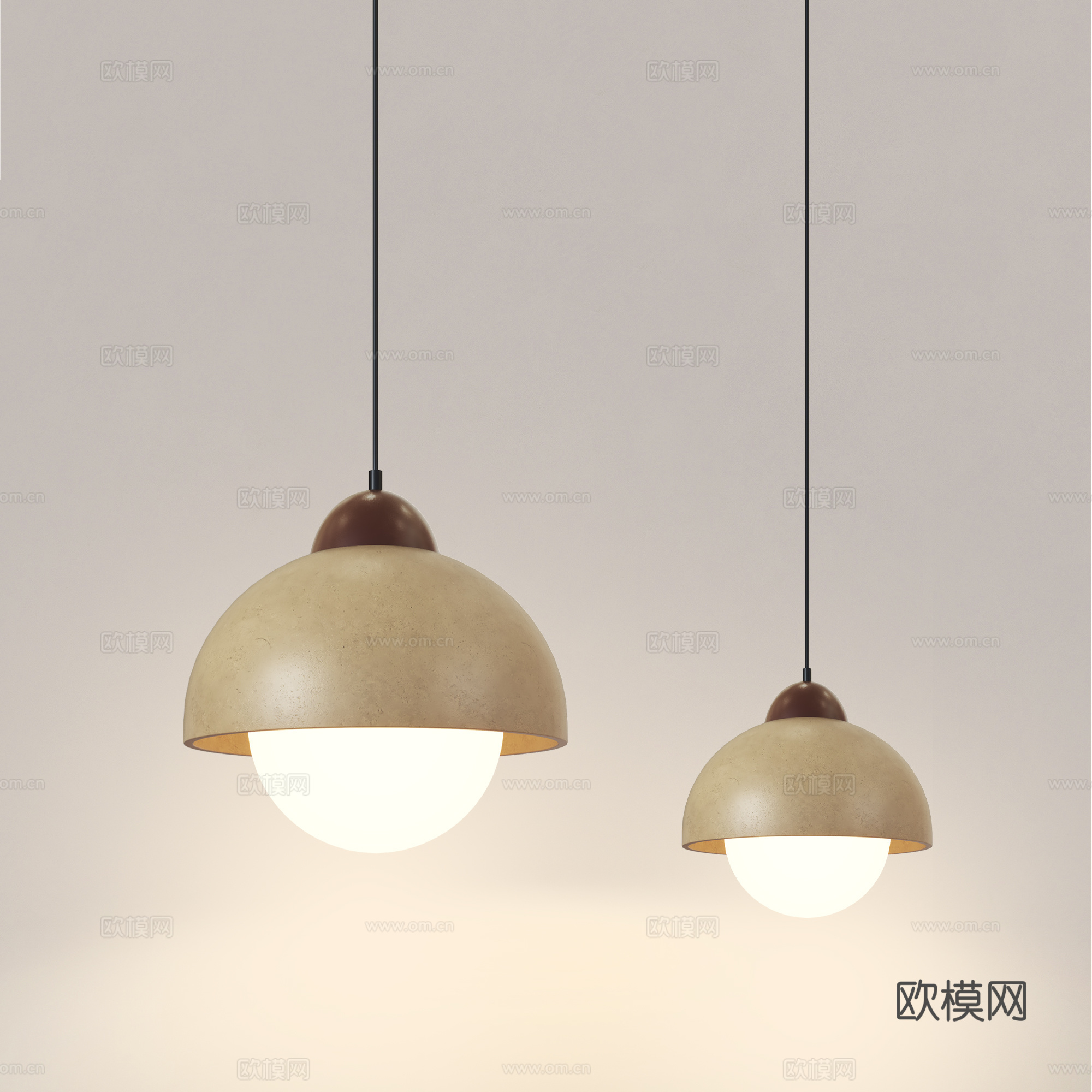 中古风吊灯 侘寂风吊灯 日式小吊灯 北欧小吊灯 卧室床头吊灯su模型