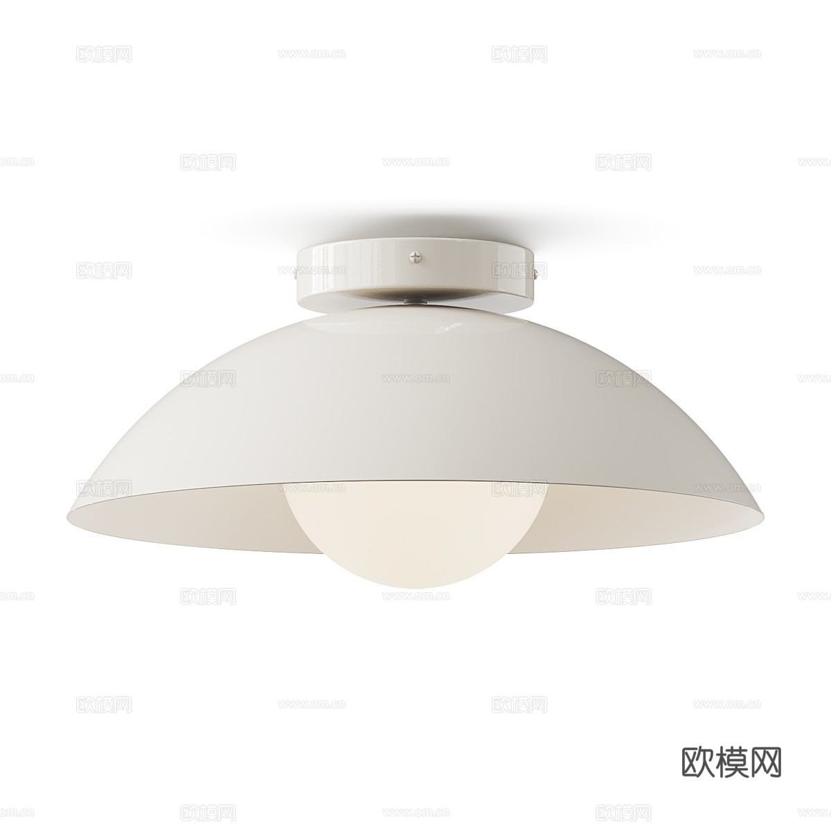 现代奶油风 Gemma 嵌入式吸顶灯3d模型下载（渲染图1）