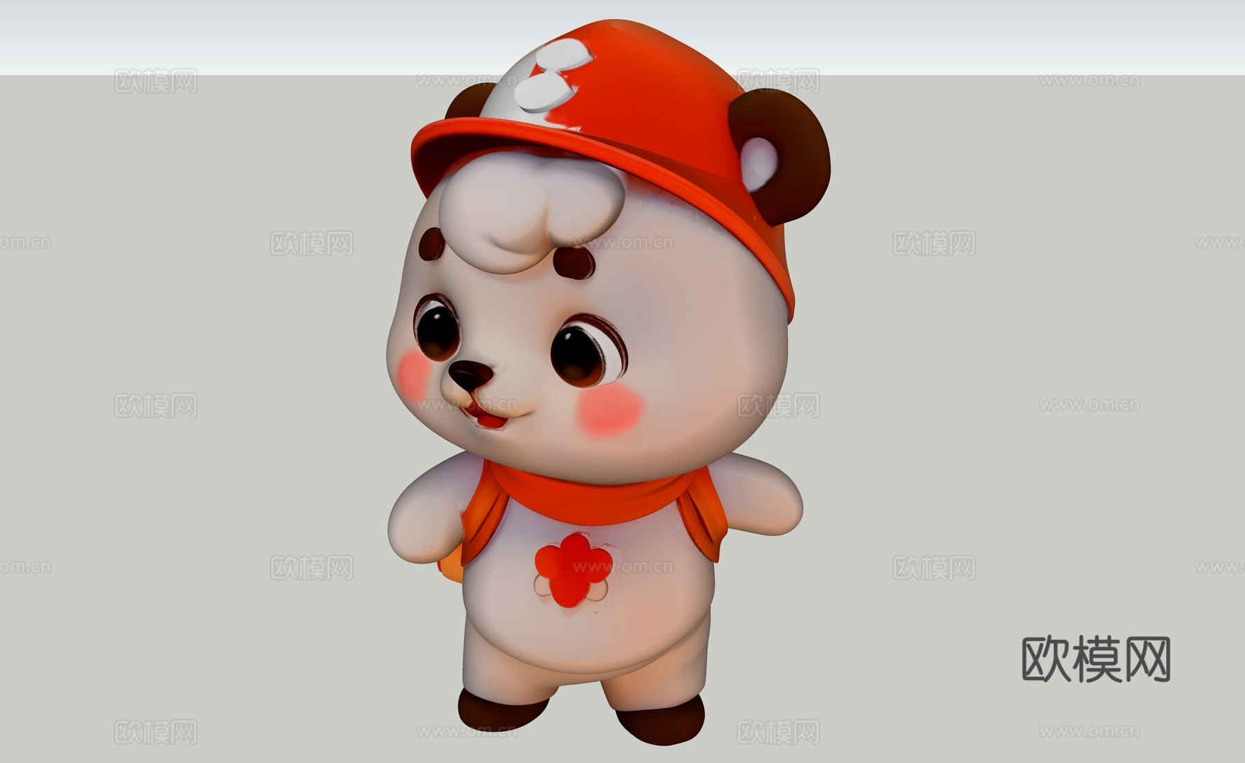 可爱熊狗卡通IP人物su模型