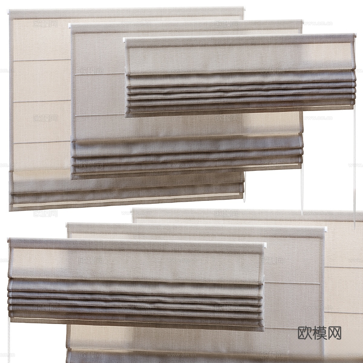 罗马帘1200mm3d模型下载