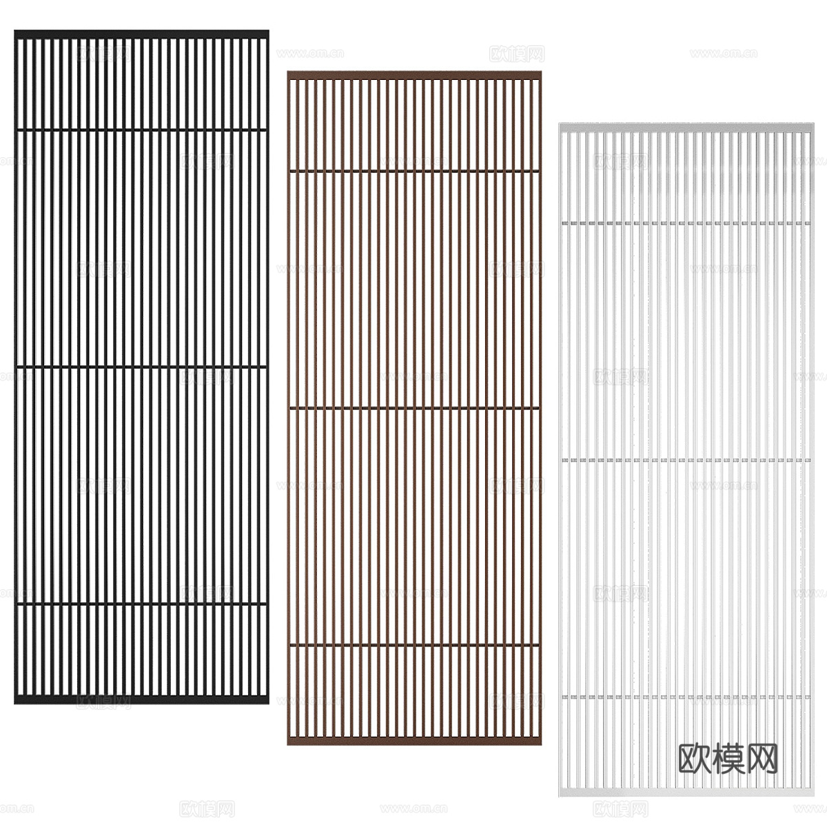 现代意式 ADL 格栅推拉门3d模型下载（渲染图3）