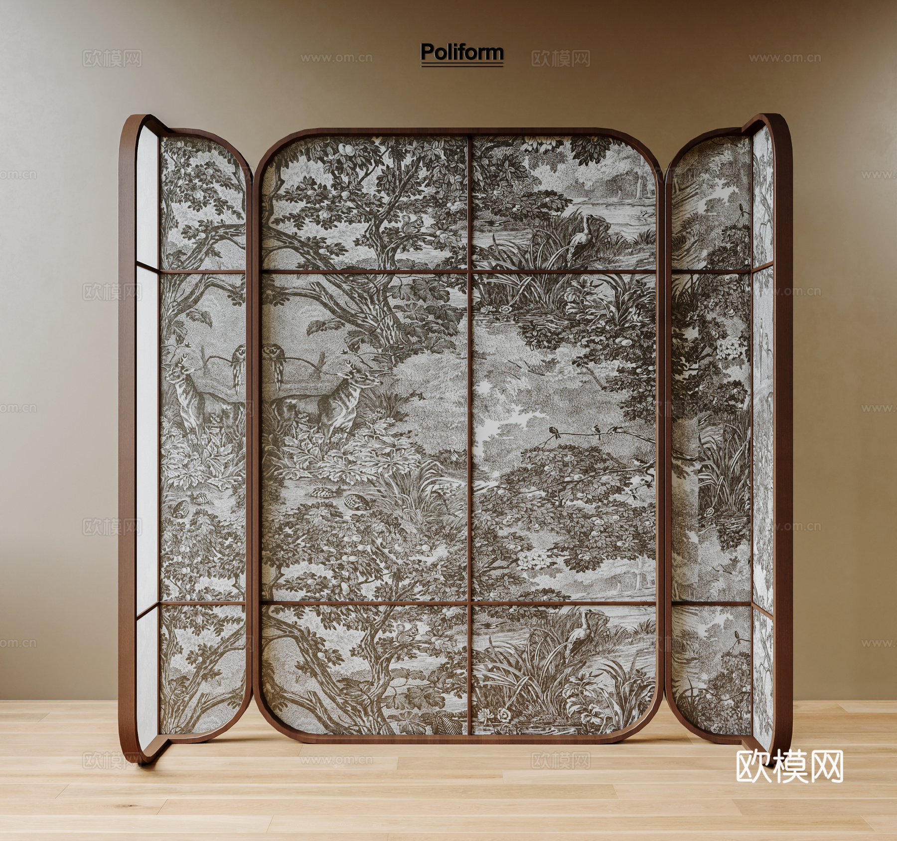 法式屏风 隔断 折叠屏风 折叠隔断 矮隔断3d模型下载