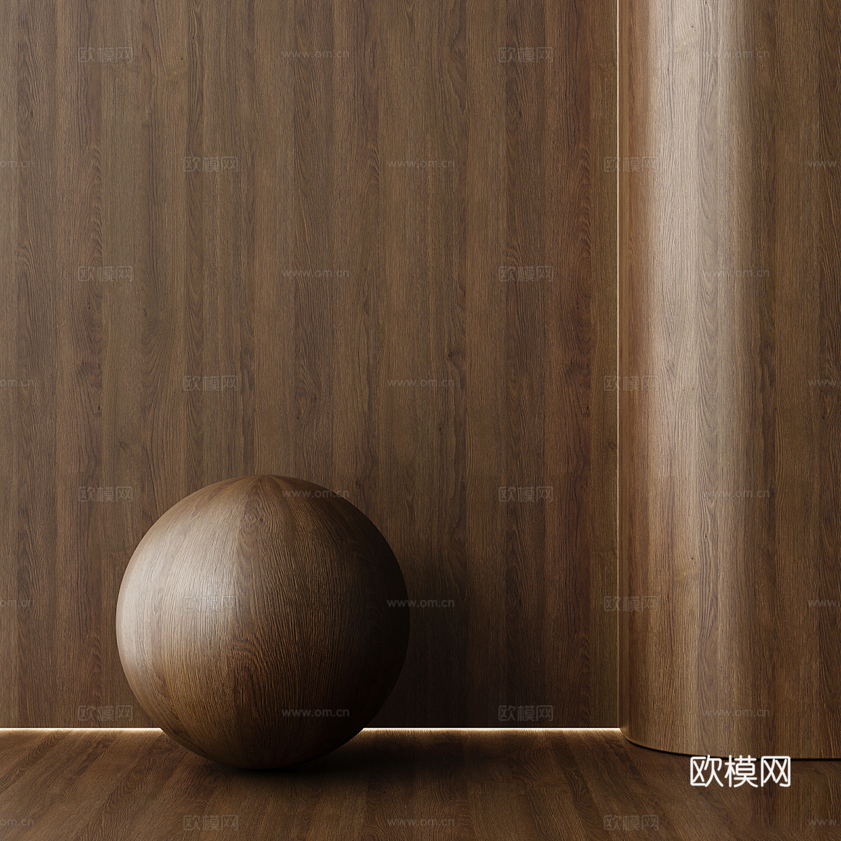 现代意式木纹 木饰面材质3d模型下载（渲染图4）