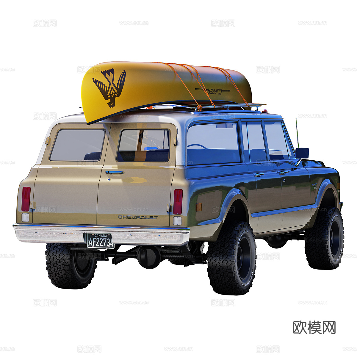 雪佛兰 suburban_1970 旅行汽车3d模型下载（渲染图6）