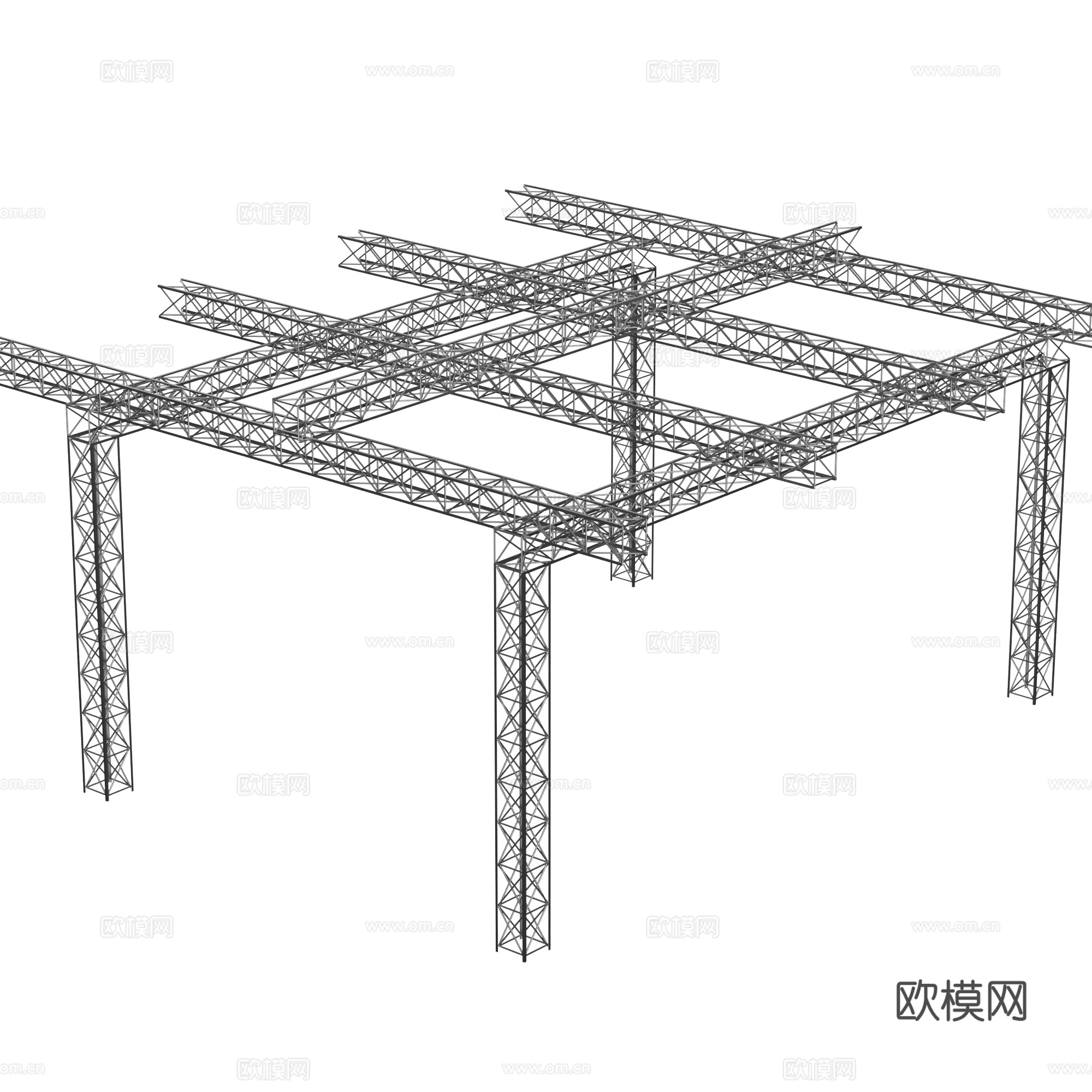 舞台钢结构桁架 舞台灯支架su模型