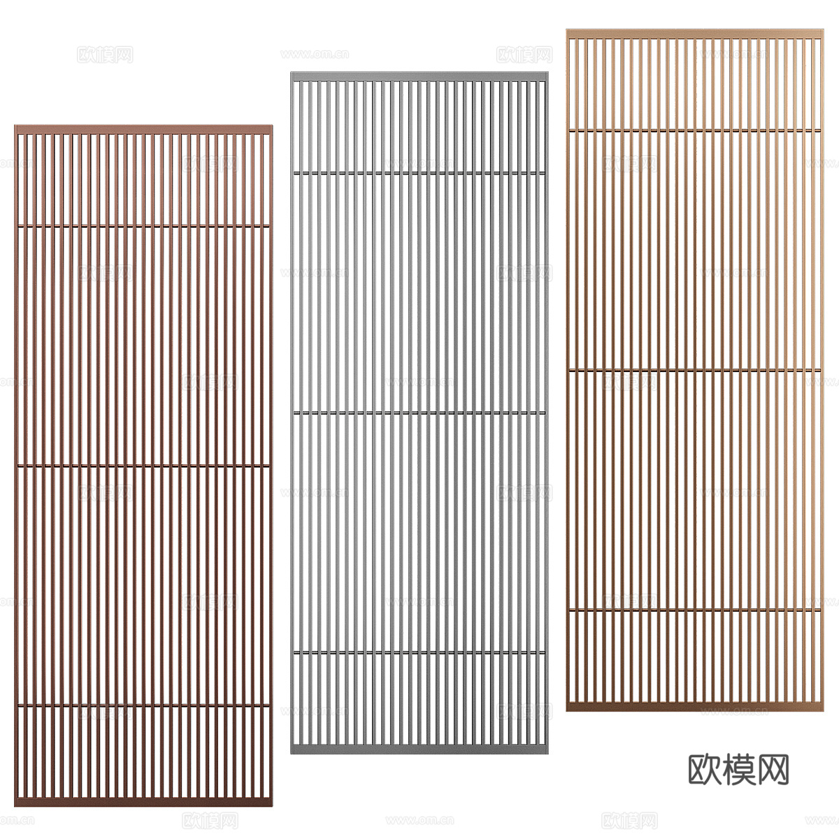 现代意式 ADL 格栅推拉门3d模型下载（渲染图2）