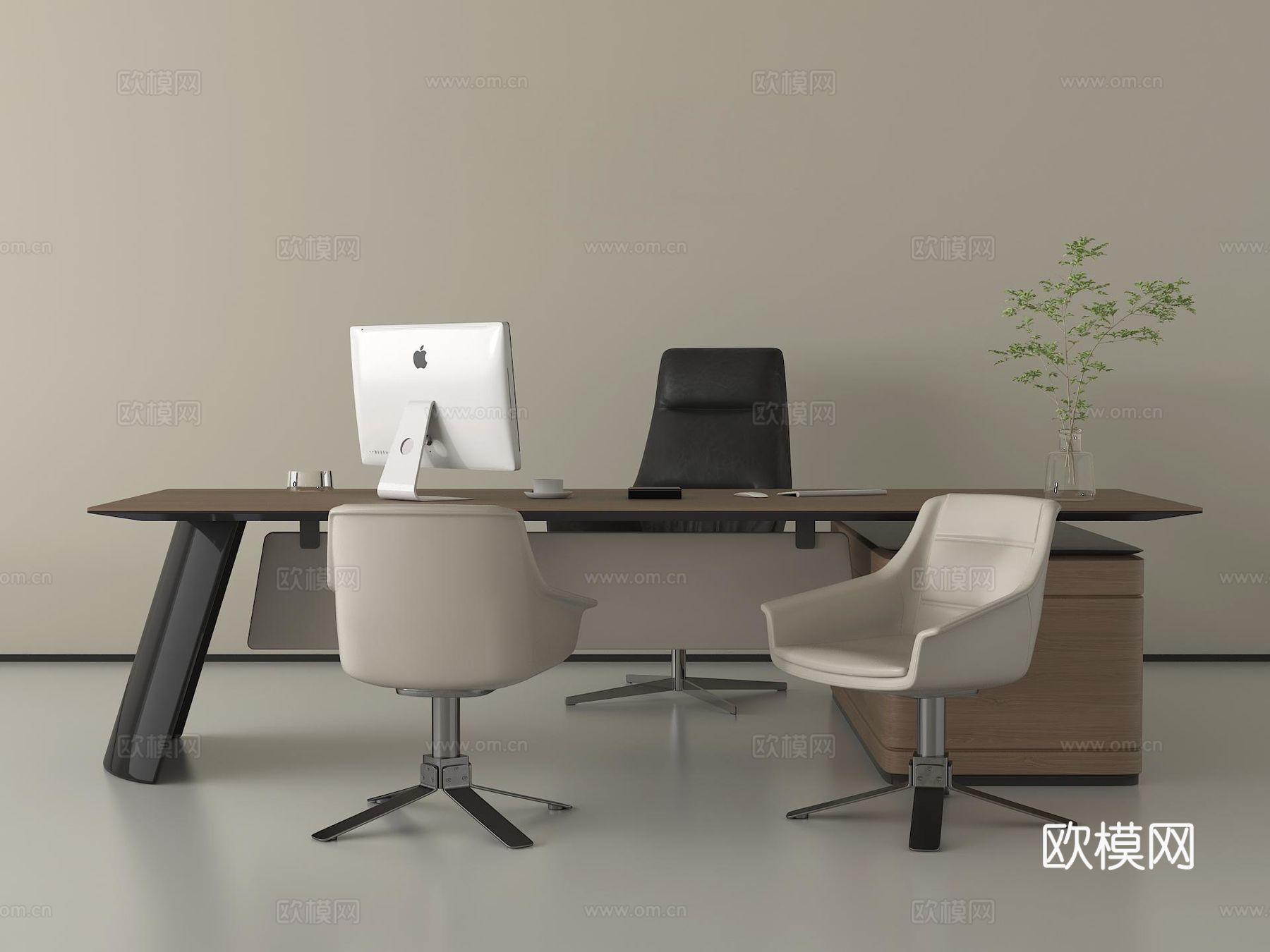 现代办公桌椅 休闲桌椅 接待桌椅su模型