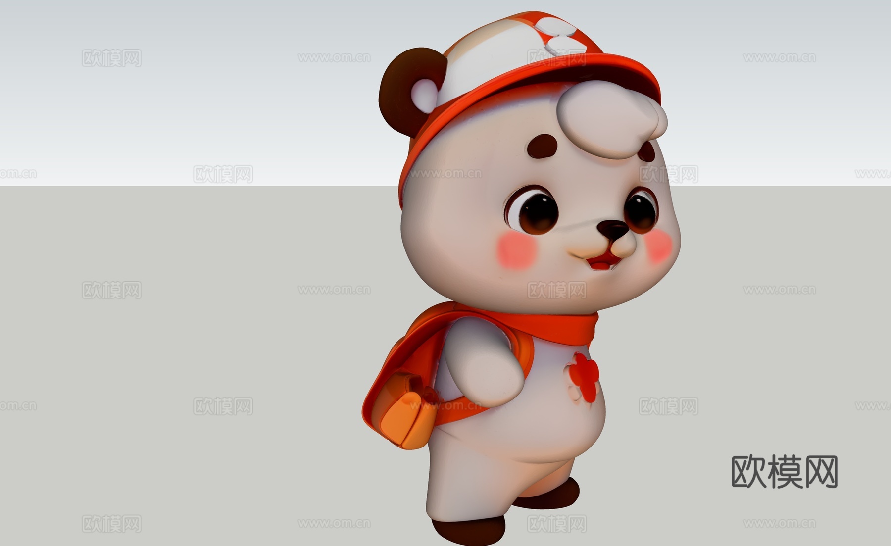可爱熊狗卡通IP人物su模型