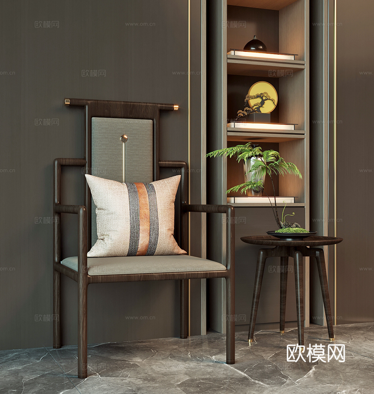 新中式椅子su模型