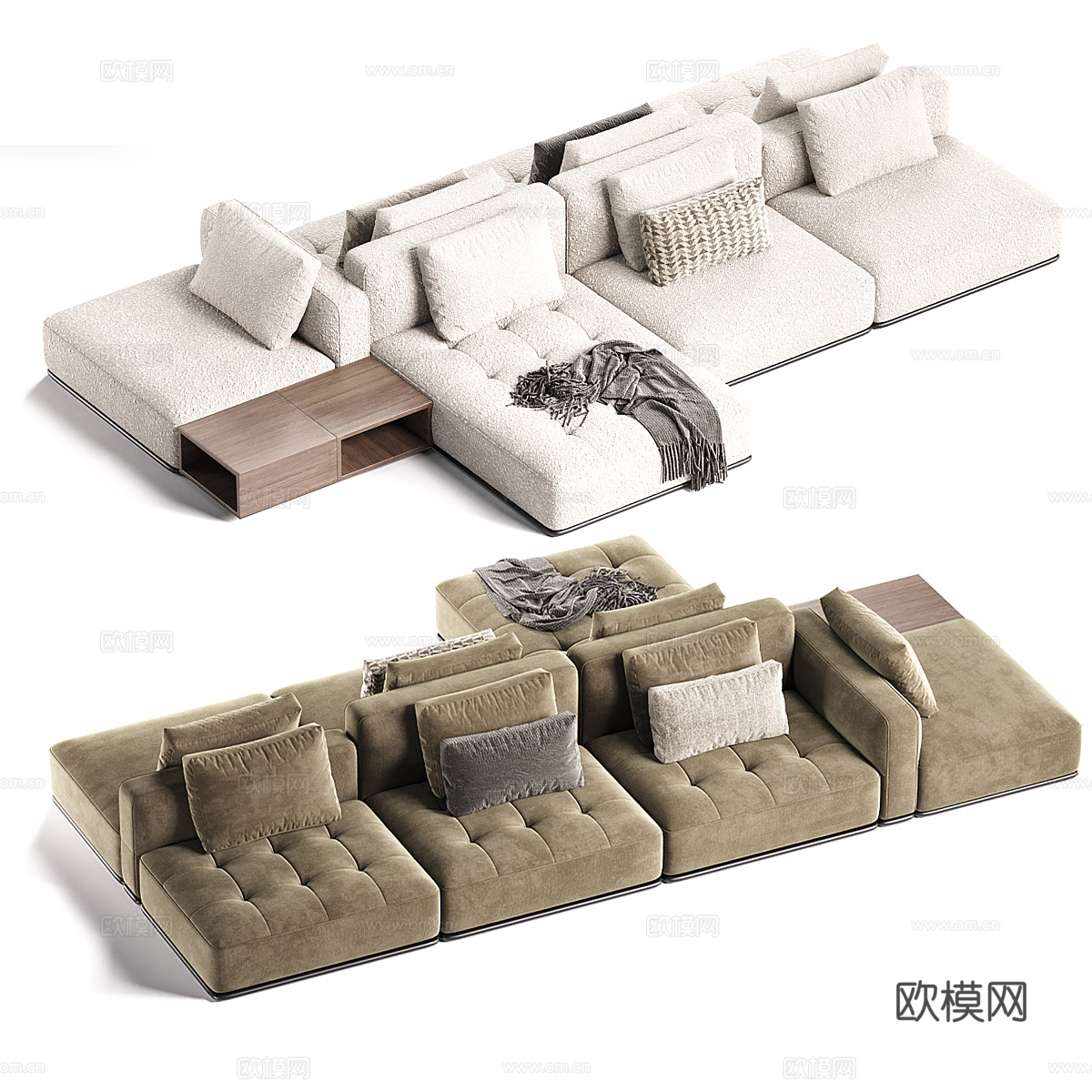 现代意式 ESTRO Modelni 组合沙发3d模型下载（渲染图2）