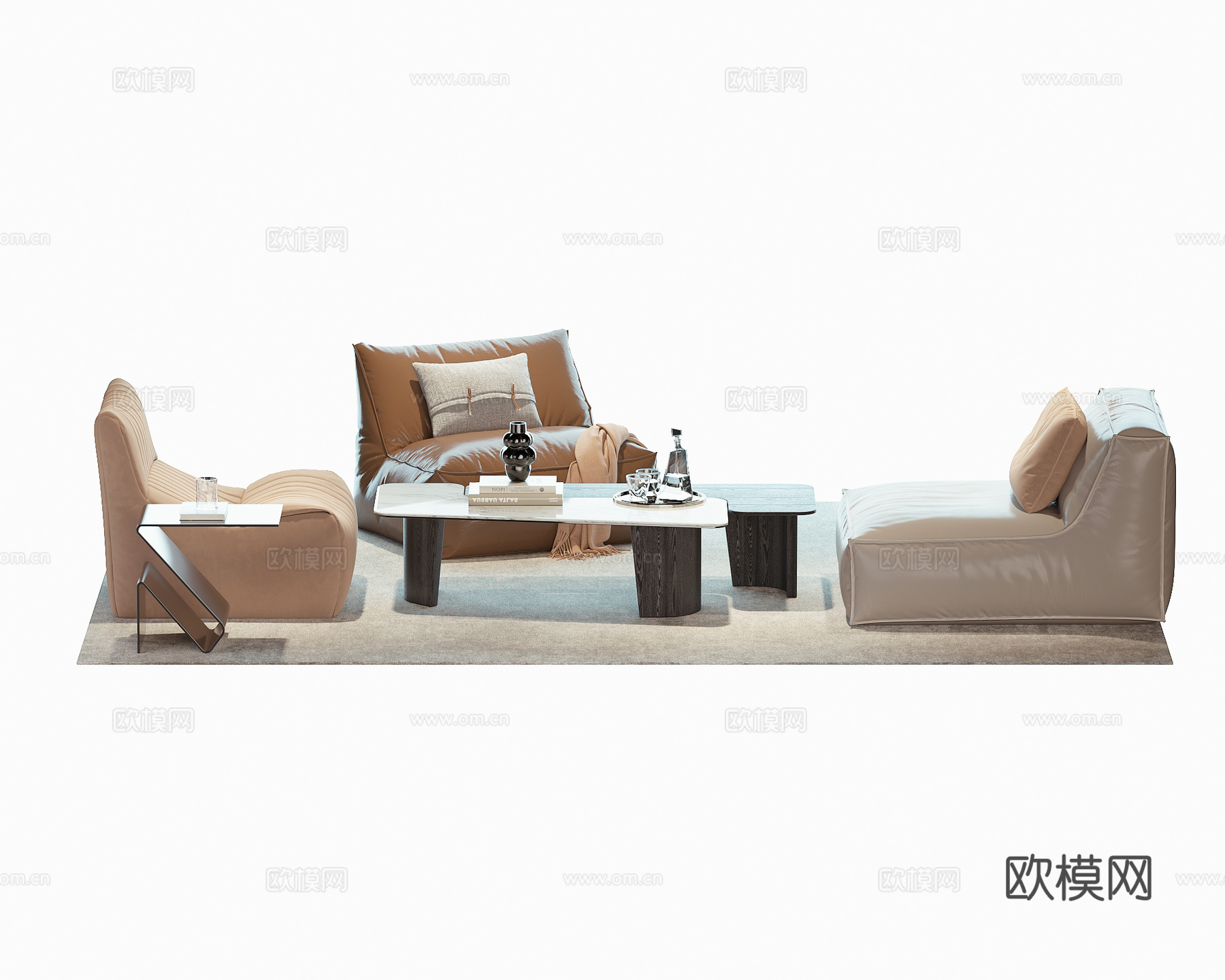 现代懒人沙发su模型
