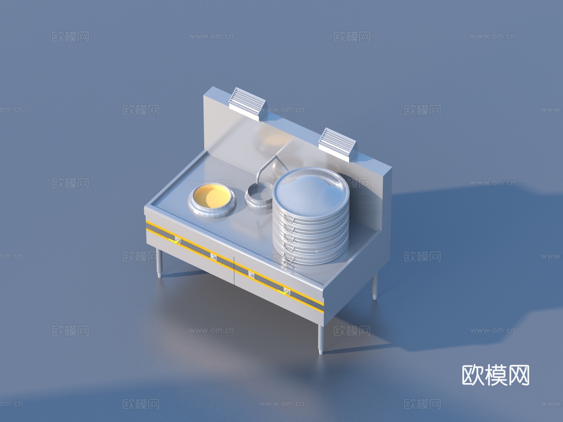 餐饮后厨设备3d模型下载
