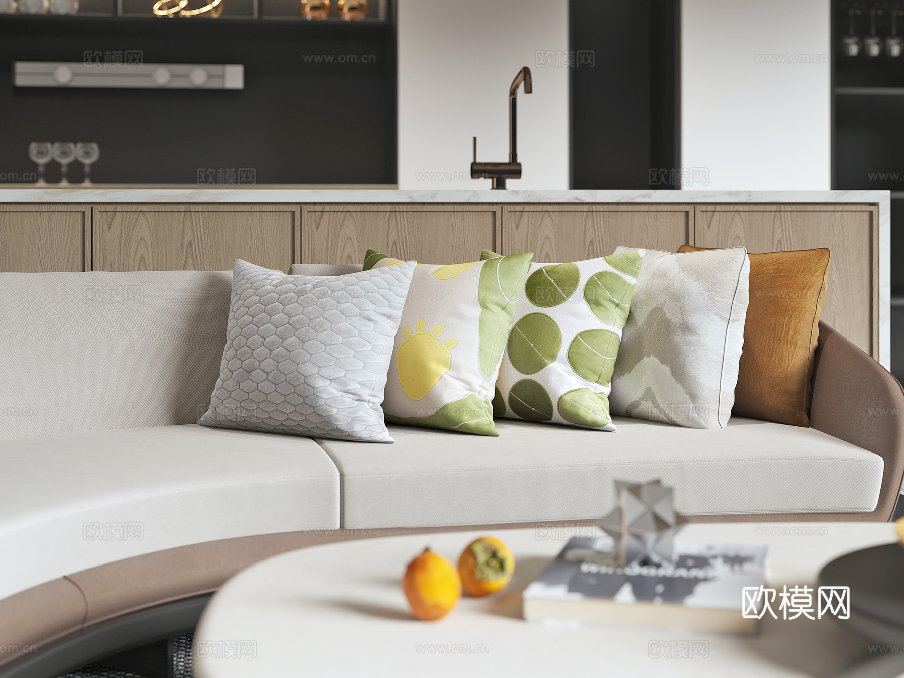 现代抱枕枕头su模型