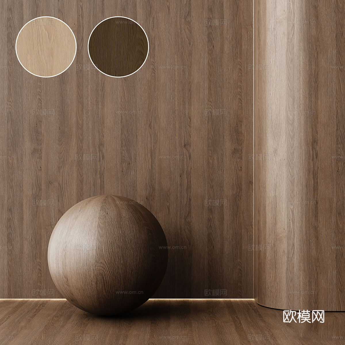 现代意式木纹 木饰面材质3d模型下载（渲染图1）