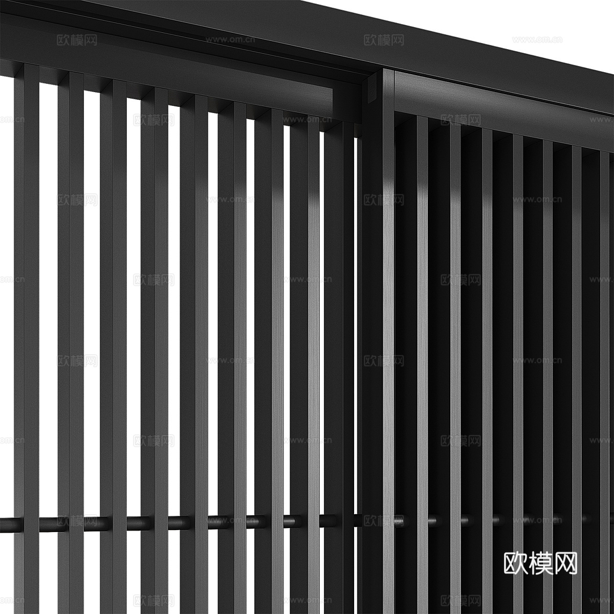 现代意式 ADL 格栅推拉门3d模型下载（渲染图4）