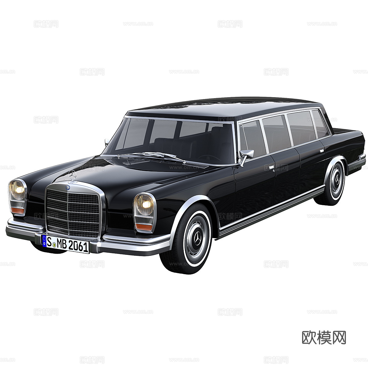 梅赛德斯-奔驰 600 铂尔曼 （W100）豪华轿车3d模型下载（渲染图2）