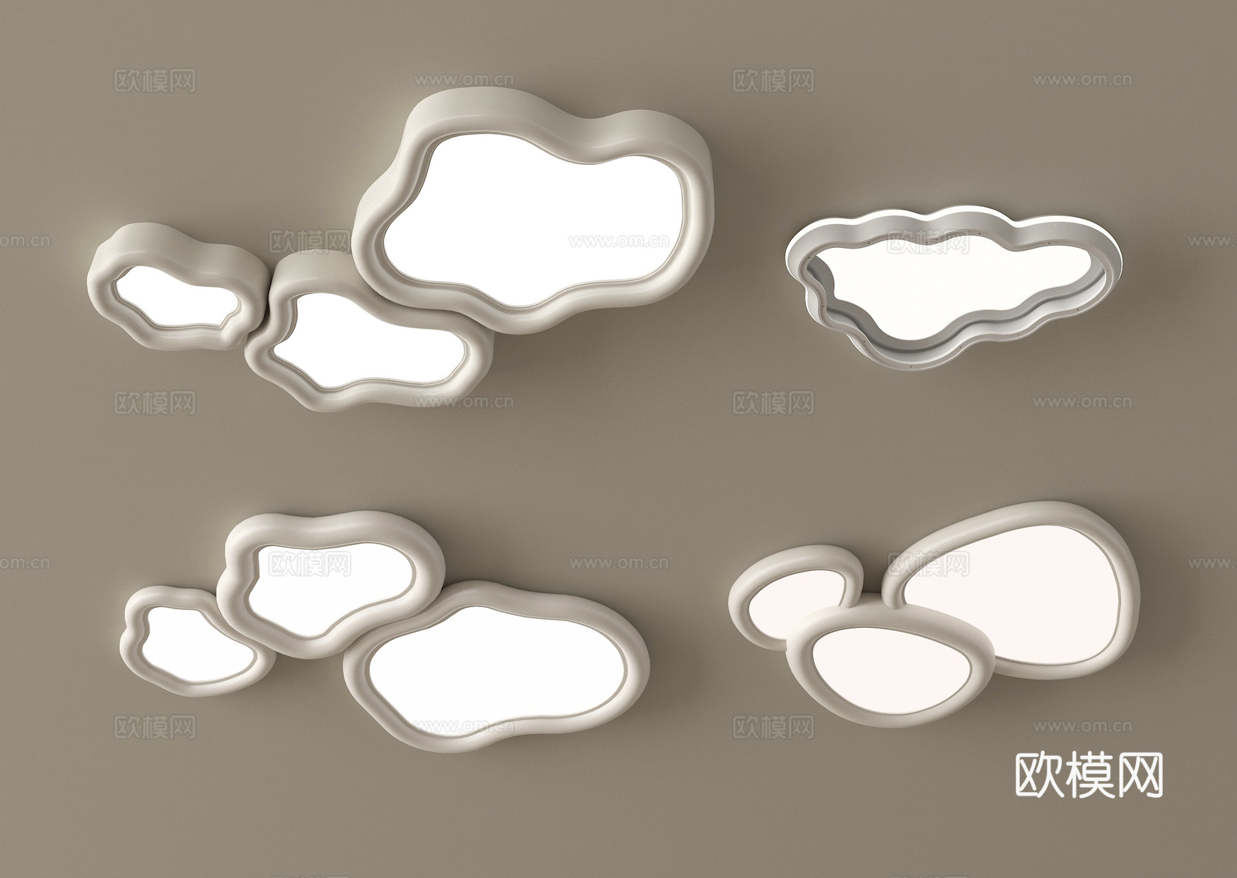 现代吸顶灯 云朵吸顶灯su模型