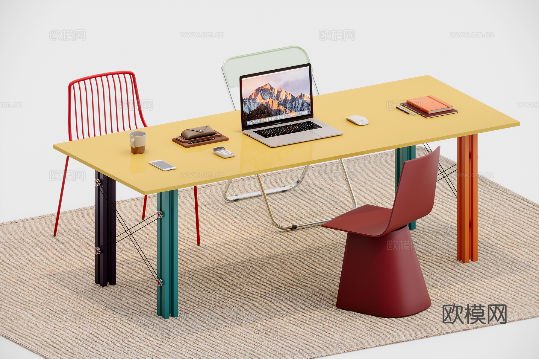 现代多巴胺书桌su模型