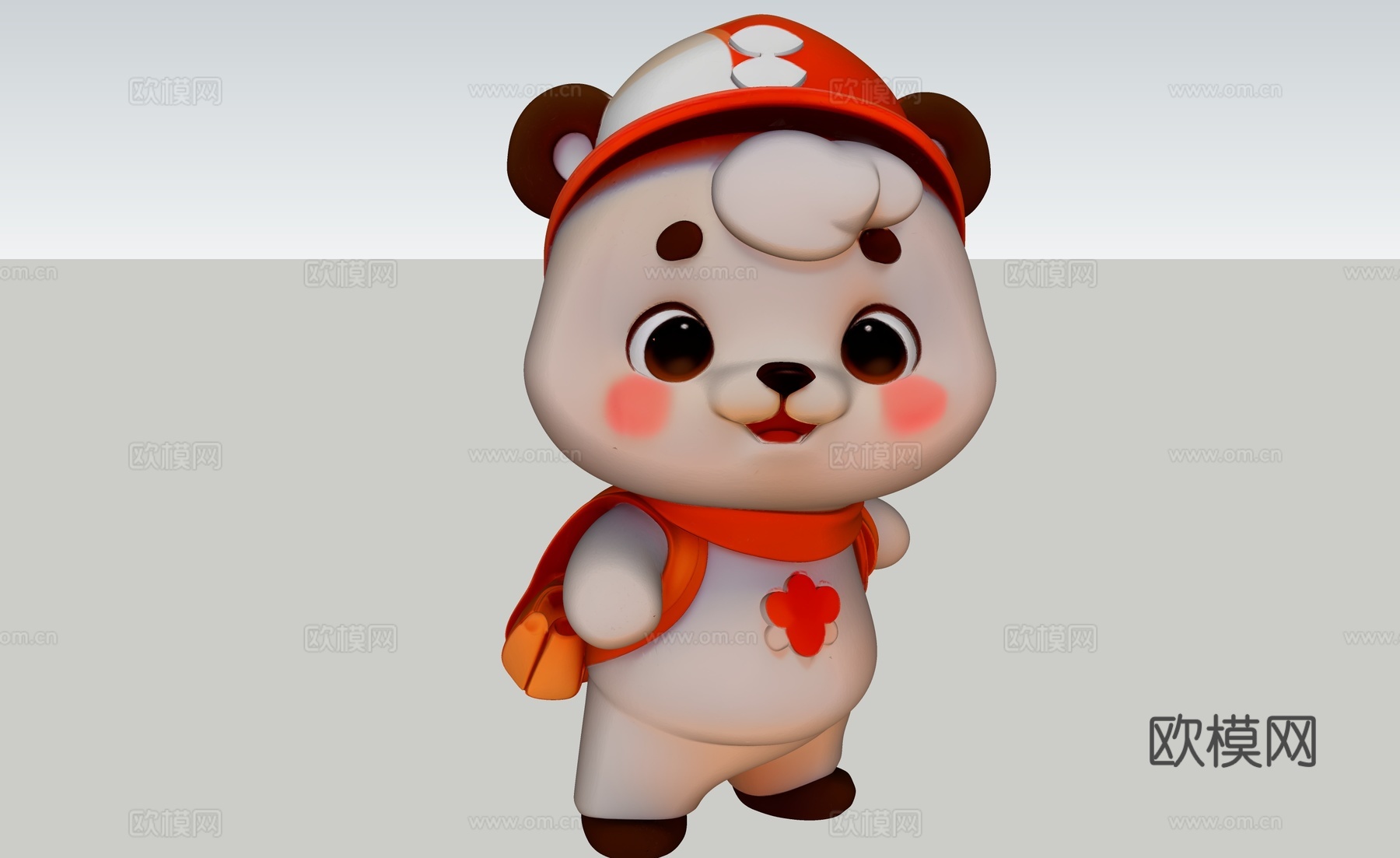 可爱熊狗卡通IP人物su模型