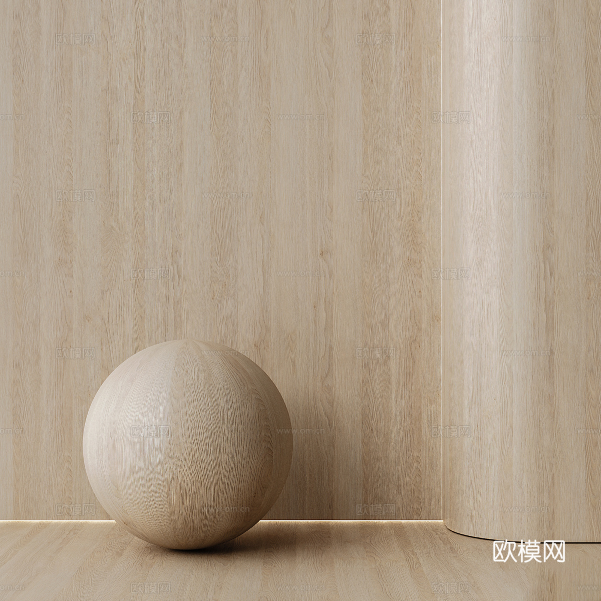 现代意式木纹 木饰面材质3d模型下载（渲染图3）