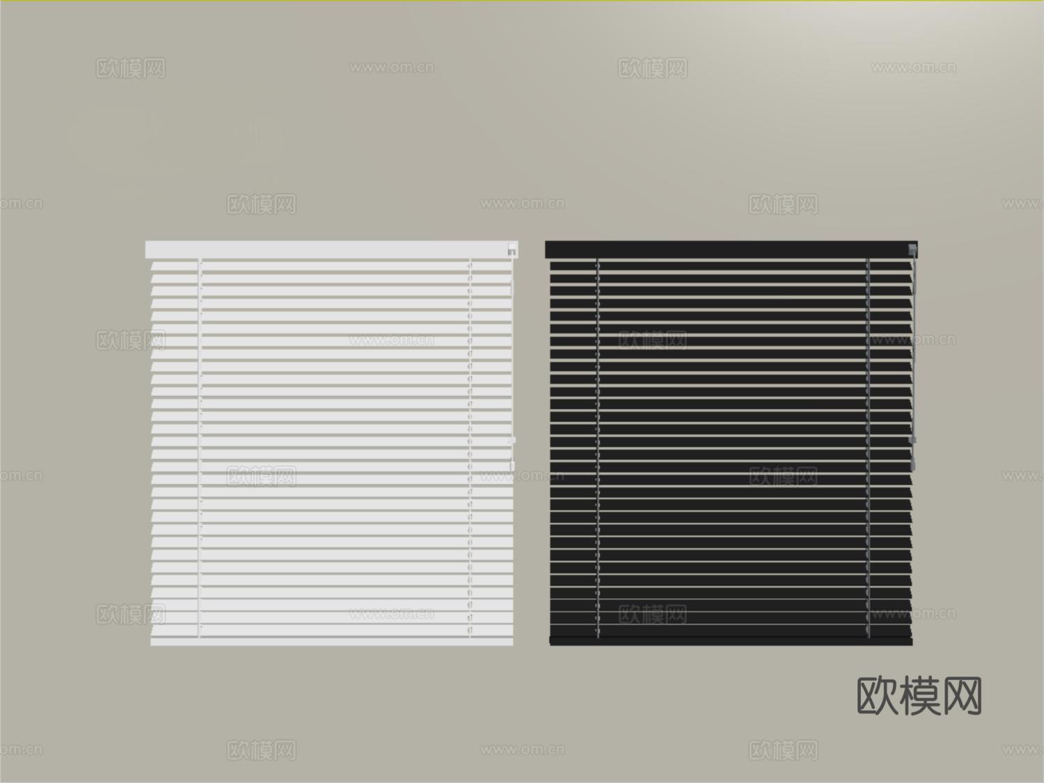 现代窗帘 百叶帘 卷帘su模型