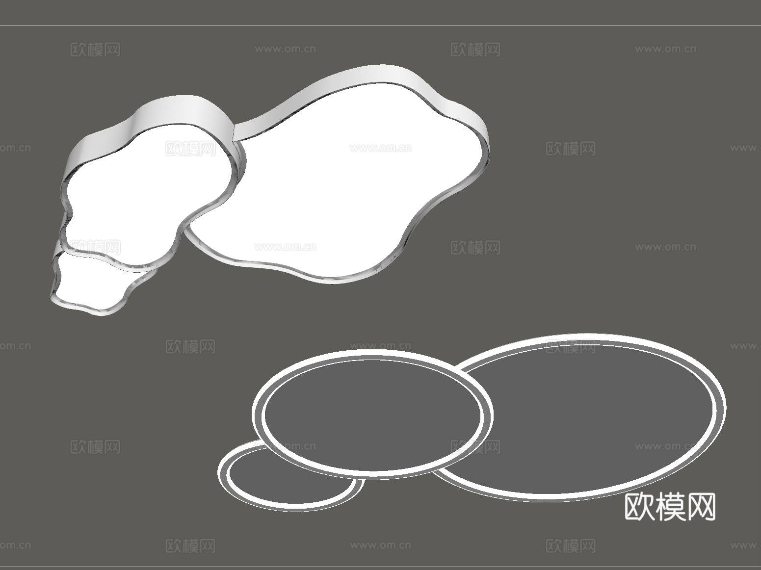 现代吸顶灯 几何形吸顶灯 卧室灯su模型