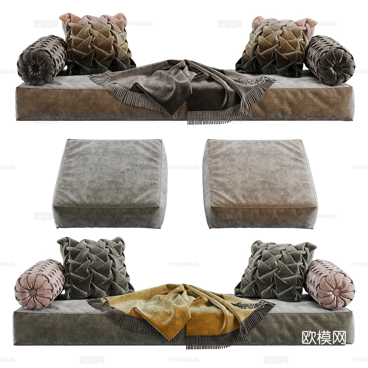 坐垫套装 飘窗垫3d模型下载