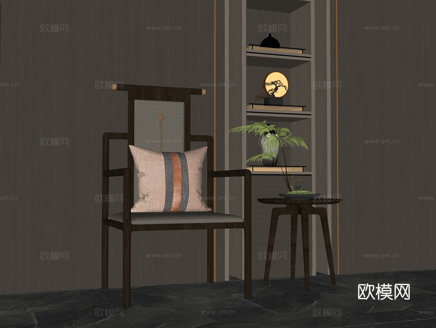 新中式椅子su模型