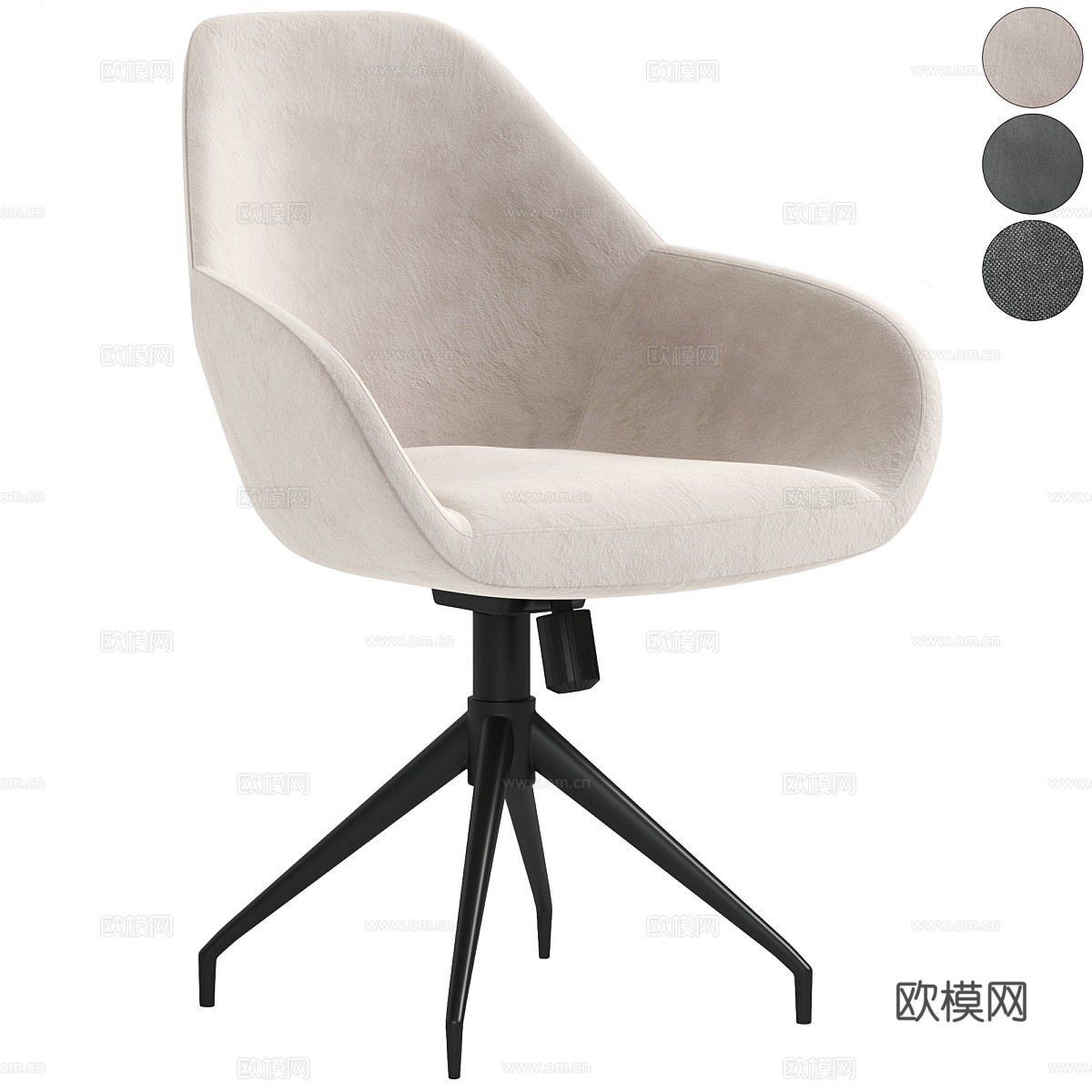 现代 INDY 办公椅3d模型下载（渲染图1）