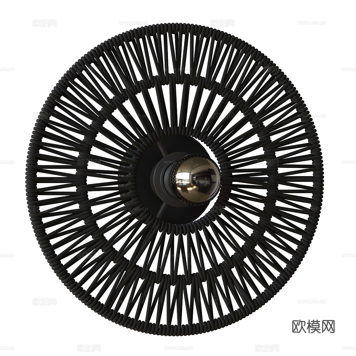新中式侘寂 EDL SFERA 圆形藤编装饰壁灯3d模型下载（渲染图3）