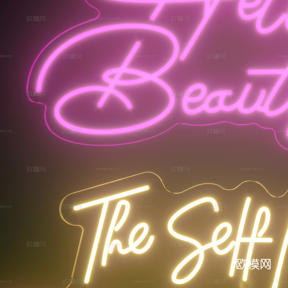 霓虹灯3d模型下载（渲染图2）