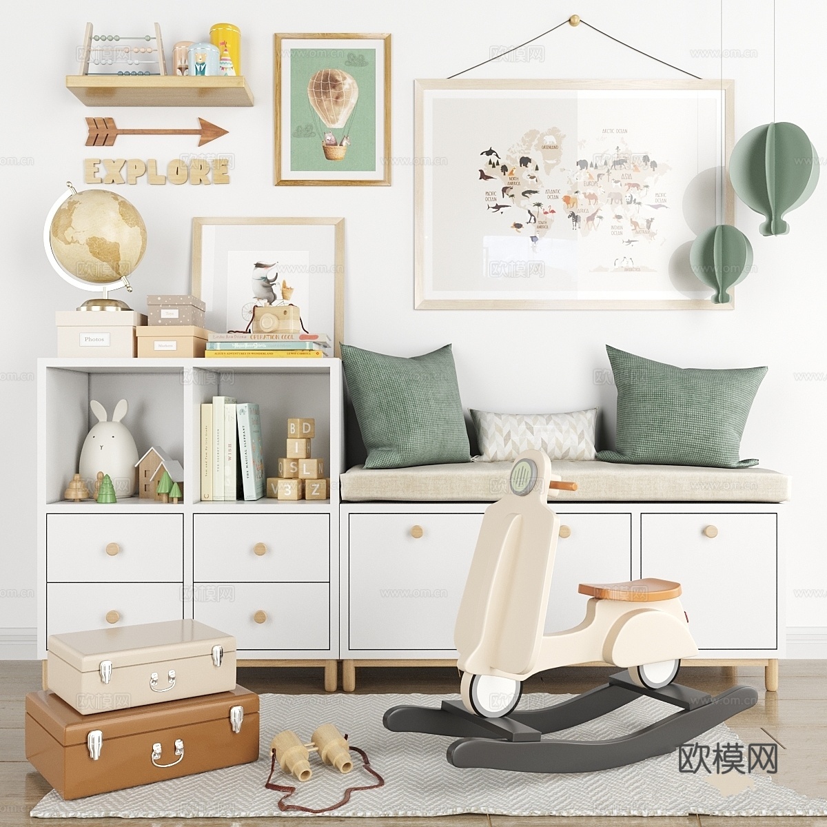 儿童房装饰-043d模型下载