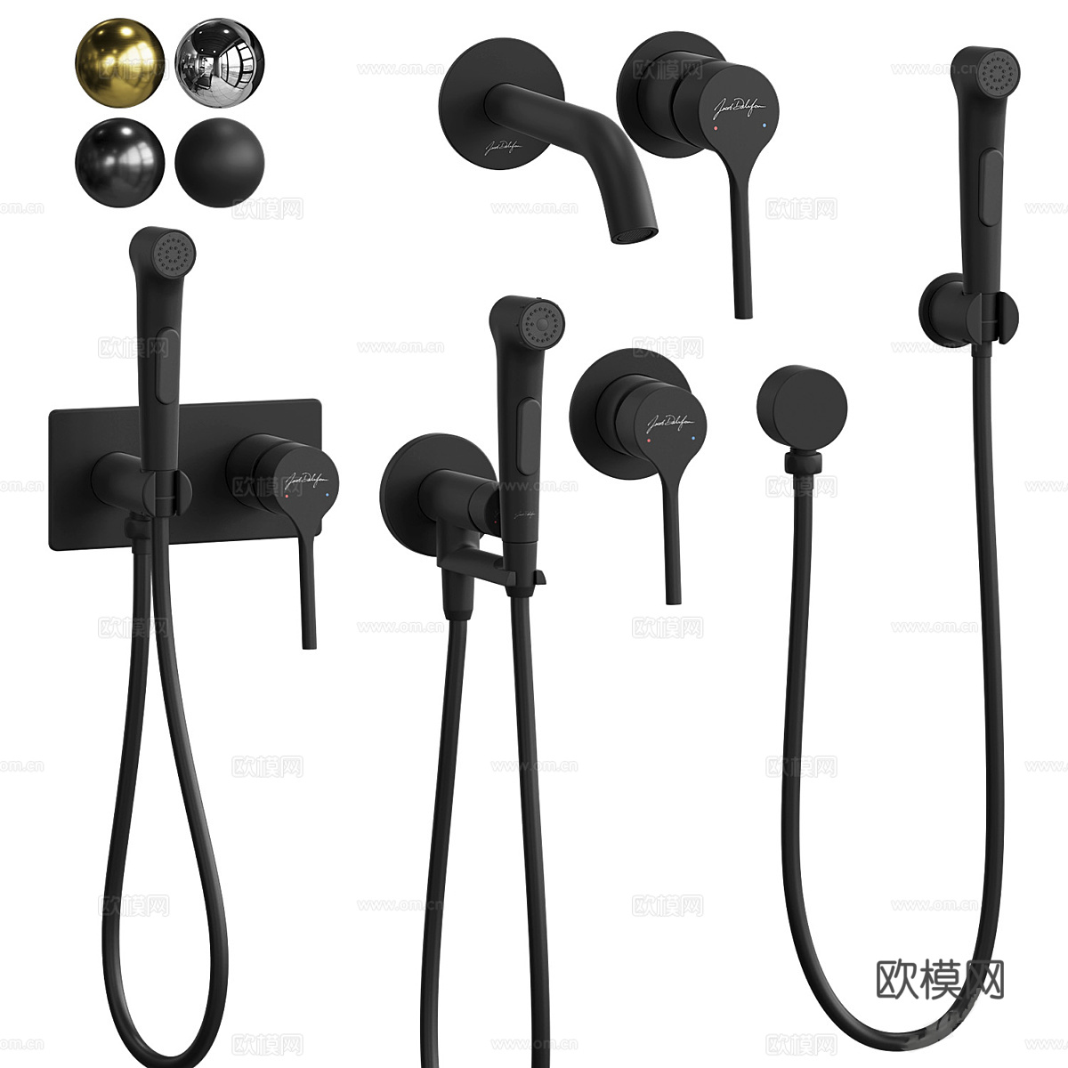 现代 Jacob Delafon Elate 水龙头3d模型下载（渲染图3）