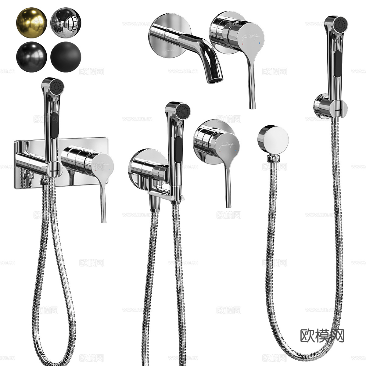 现代 Jacob Delafon Elate 水龙头3d模型下载（渲染图2）